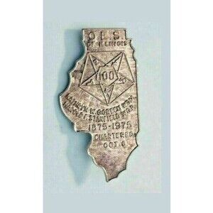 1875-1975 ILLINOIS   O.E.S. Order of the Eastern Star 100th Year Brooch or Pin